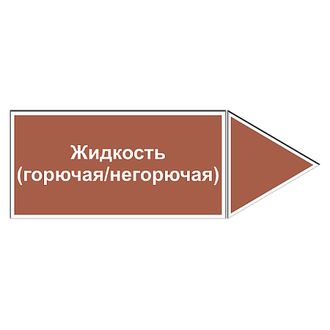 Маркировочная наклейка для трубопровода "Жидкость (горючая/негорючая)" (вправо)