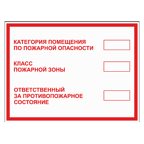 Табличка "Категория помещения" ТКП-05