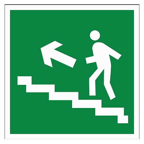 Направление к эвакуационному выходу по лестнице вверх (налево)