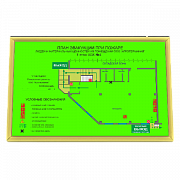 Фотолюминесцентный план эвакуации в золотой алюминиевой рамке