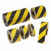 Предупреждающая противоскользящая лента, черно-желтая