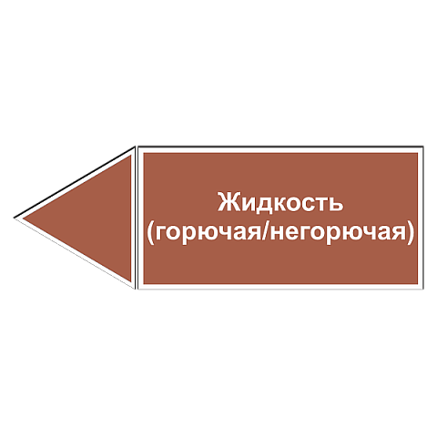 Маркировочная наклейка для трубопровода "Жидкость (горючая/негорючая)" (влево)