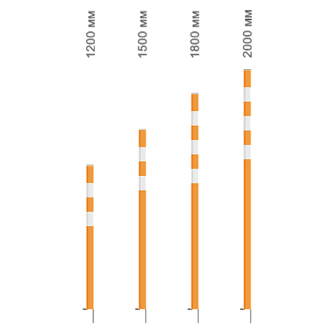Веха оградительная дорожная 1,2 м с металлическим стержнем